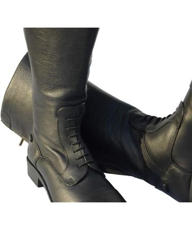 Rhinegold XW Luxury Leather Lace Up Riding Boots Size 3 - Extra Wide Black | International Shipping Available - Buy Online on GoSupps.com