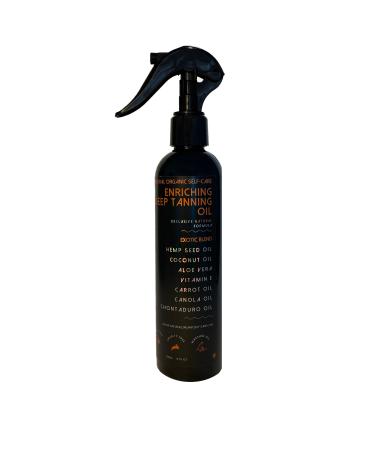 ENRICHING DEEP TANNING OIL Tanning Massage and Moisturizer Oil Spray with Coconut Oil Hemp Seed Oil Aloe Vera Vitamin E and Carrot Oil. Made with organic ingredients. 8.4 OZ
