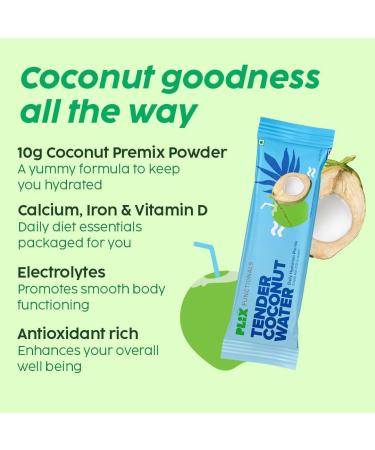 PLIX Tender Coconut Water Premix Powder 30 Sachets with Natural Electrolytes for an Instant Energy fix and Easy Digestion | Daily Hydration & Healthy Skin | Easy to Consume - Buy Online on GoSupps.com