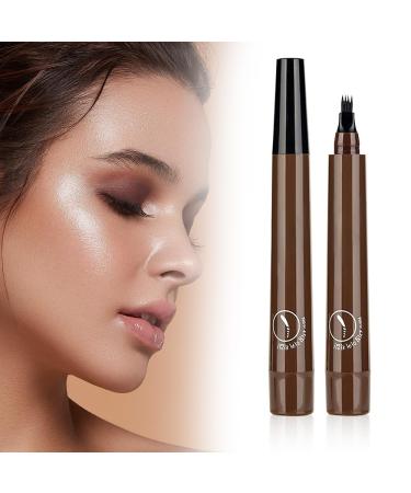 3D Magic Microblading Eyebrow Pencil 2024 Upgraded Eye Brow Contouring Pen with 4 Tip Waterproof Eyebrow Pencil Fine Stroke Eyebrow Pen Makeup Long-Lasting Eyebrow Pencil (2pcs Dark Brown)