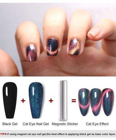 Cat Eye Gel Nail Polish - Glitter Soak Off 15ml - Blue & Pink | Magnet Stick & Holographic Nail Art - Buy Online on GoSupps.com