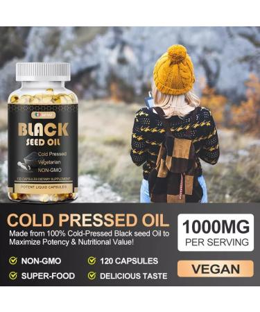 100% Virgin Black Seed Oil Capsules Cold Pressed 1000mg - Buy Online on GoSupps.com