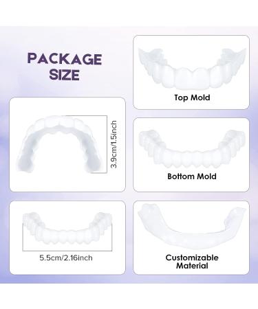 2PCS Fake Teeth Dentures for Women and Men - Temporary Dental Veneers for Natural, Comfortable Restoration. Regain Your Confident Smile with Teeth Protection. Natural Shade-4 - Buy Online on GoSupps.com