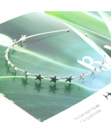2 Pack Gold & Silver Alloy Star Headbands - Bridal Wedding Hair Accessories for Women and Girls | Elegant Ornaments - Buy Online on GoSupps.com