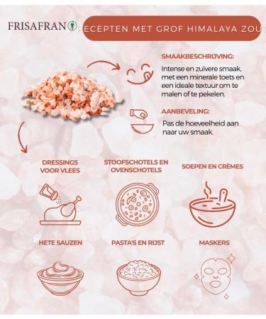 FRISAFRAN Pink Himalayan Salt Coarse 500g Himalayan salt Pink Himalayan Salt coarse pink Himalayan salt Coarse Pink Himalayan Salt Organic Pink Himalayan Salt for salt mill - Buy Online on GoSupps.com