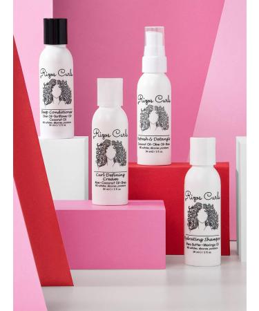 Rizos Curls 4-Step Travel Kit for Curly Hair - Curl Defining Cream, Shampoo, Conditioner, Refresh & Detangle - 2 fl oz each - Buy Online on GoSupps.com