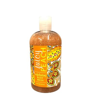 Greenwich Bay Exfoliating Body Wash Enriched with Shea Butter Blended with Loofah and Apricot Seed 16 oz (Juicy Peach)