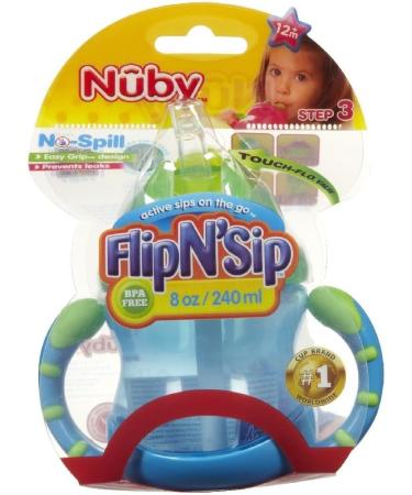 Nuby Two-Handle Flip N' Sip Straw Cup 8oz - Colors May Vary | BPA-Free Straw Sippy Cup - Buy Online on GoSupps.com