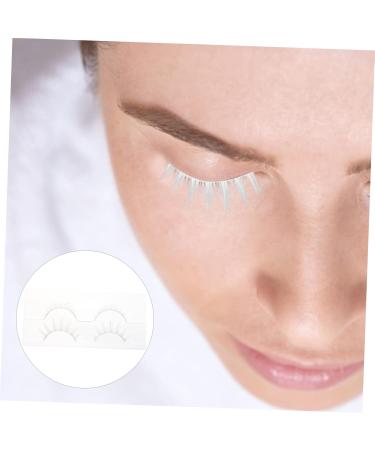 Ipetboom Decorative Eyelashes 2 Pairs White False Eyelashes Cosmetics Curly Chemical Fiber Miss Halloween Lashes - Buy Online on GoSupps.com