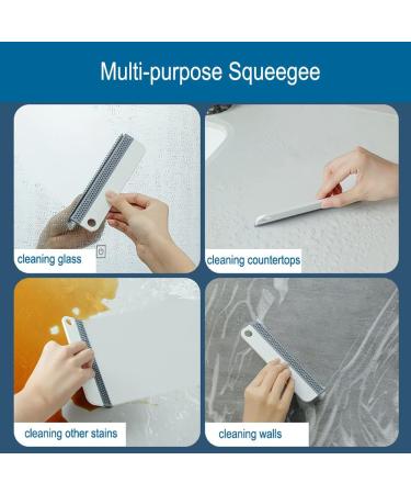 AMZQ 2 Pack Small Squeegee Mini Silicone Squeegee for Windows Mirrors Bathroom Glass Shower Mirrors Kitchen Countertops and Sink Oil Plate - Buy Online on GoSupps.com