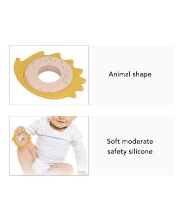 Wooden Silicone Teething Ring - Animal Shape Baby Chewing Ring for Newborns 0-12 Months - Buy Online on GoSupps.com