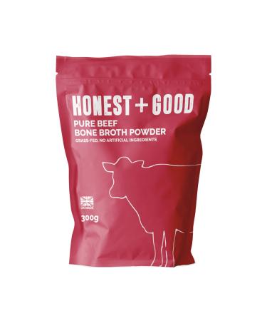 Honest + Good UK's Beef Bone Broth Powder | 1 Month Supply | Grass Fed | Hair Skin Gut | 8500mg Type I & III Collagen High Protein | UK Made | No Seasoning Neutral Flavour