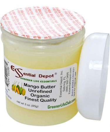Essential Depot Organic Mango Butter - 3oz | No Additives No Scent | Perfect for Creams Lotions Lip Balms & Skin Care - Buy Online on GoSupps.com