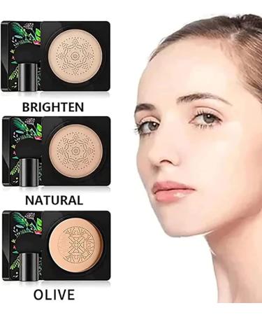 Concealer Whitening Moisturizing Air-Permeable Natural Brighten Face Base Tone Mushroom Head Air Cushion Foundation BB Cream-Natural Color - Buy Online on GoSupps.com