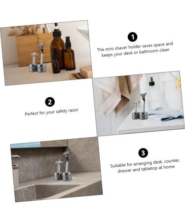 Buy Minkissy 2 Pcs Razor Holder Electric Shaver for Men - Stainless Steel & Aluminum Alloy Brush | International Shipping Available - Buy Online on GoSupps.com