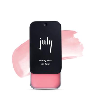July Toasty Rose Lip Balm 24hr Moisturization for Dry & Chapped Lips Hydrate & Lighten SPF 15 Soft Plump Lips Enriched with Jojoba Seed Oil & Sweet Almond Oil For Women & Men 10gm