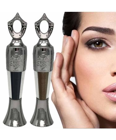 Sheida Kohl Powder Eyeliner - Sheida Eyeliner,Powder Eyeliner,Powder Eyeliner for Women,Natural eyeliner powder,Liner Eyeshadow,Color Long-Wearing,Smudge-Proof,Eye Liner for Eye Makeup (Black+Brown)