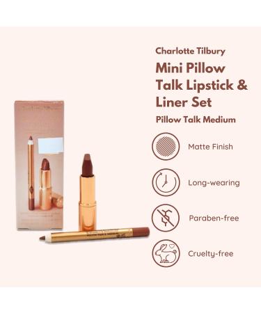 Charlotte Tilbury Mini Pillow Talk Duo Lip Kit - Travel Size Lip Makeup Set With Lip Liner and Lipstick - Buy Online on GoSupps.com