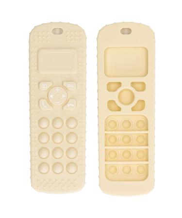 Baby TV Remote Teething Toy - Soft Silicone Gum Relief Sensory Toy (Beige) - Buy Online on GoSupps.com