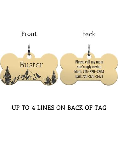 Natiform Personalized Stainless Steel Pet ID Tag | Double-Sided Engraving | Cat & Dog Collar Charm | Anti-Lost Name Tag for Pets (Bone) - Buy Online on GoSupps.com