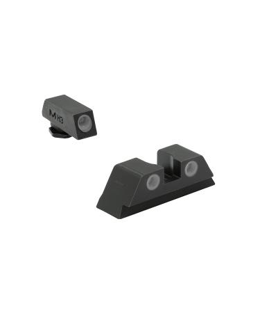 MEPROLIGHT Mepro Tru-Dot Fixed Tritium Day and Night Sights Compatible with Glock Standard Frames 17 19 20-25 28-35 37 39 42 43 48,Tritium Dots for Low Light and Night Conditions Green /Green-Set STD Frame17,19,22,26