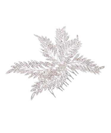 Angoily Bridal Comb Women Hair Wedding Bride Hair Comb Rhinestone Bridal Headpieces for Wedding Bridal Hair Floral Hair Comb Wedding Party Headpiece Girl Alloy Bridesmaid Hair Accessories