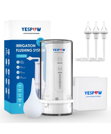 Ear Irrigation Flushing System - USB-Rechargeable Electric Ear Cleaner with 5 Modes for Effectively Ear Cleaning IPX7 Waterproof Earwax Removal Kit for Adults and Kids