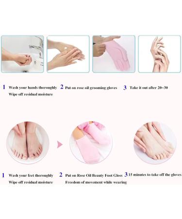 Hydrating Cotton Gloves & Socks Set for Dry Hands and Feet - Beauty Infusion Gel for Cracked Skin - Pink Moisturising Gloves - Buy Online on GoSupps.com