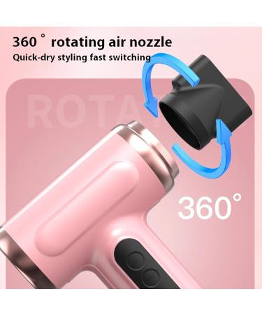 Portable Rechargeable Cordless Hair Dryer 20W Fast Charging Plug Convenient for Travel Dormitory Students Rechargeable Cordless Hair Dryer Outdoor Hot Cold Hair Dryer (US US Plug Roseate - Buy Online on GoSupps.com