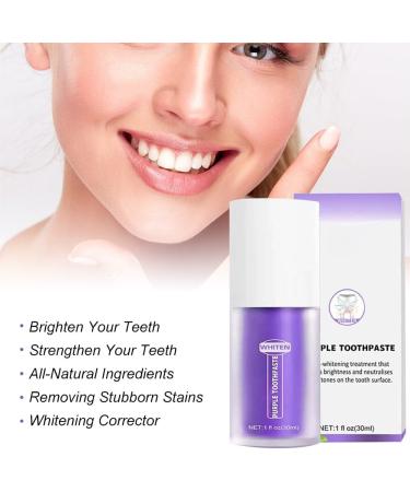 Whitening Toothpaste - 2pcs Purple Teeth Whitening Formula for Deep Stain Removal | Brighten Your Smile - Buy Online on GoSupps.com
