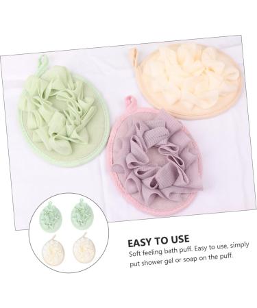 4pcs Colorful Flower Bath Balls - Soft Loofah Sponges for Shower & Cleaning | Pure Mesh Body Scrub Gloves - Buy Online on GoSupps.com
