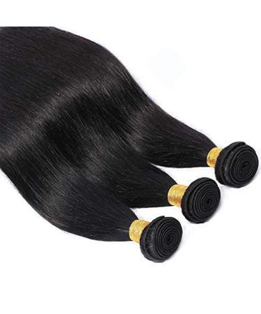 3 Bundle Brazilian Human Hair Extensions - 100% Virgin Straight Weave Natural Black 12 14 16 Inch - Buy Online on GoSupps.com
