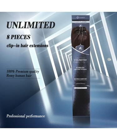 Clip-in Human Hair Extensions 35cm | 110g Black Remy Hair - 8 Pieces - Buy Online on GoSupps.com