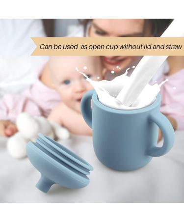 Mintlyfe Baby Trainer Cup (Pack of 2) BPA-Free Silicone Sippy Cup for Toddlers - 5 oz - Spill Proof with Handles, Lid, and Straw - Non-Slip - Blush & Ether - Buy Online on GoSupps.com