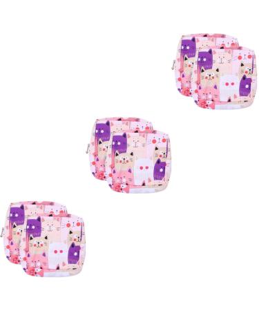 Lurrose 6 Stk Aunt's towel-keeping bag pockets for napkins wallet Tender period pocket period pad shopping bag nylon manual manual lady napkin pad