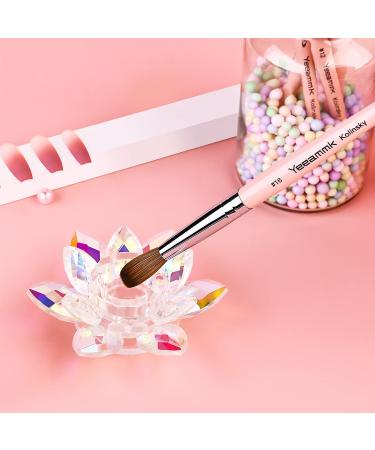 Pure Kolinsky Acrylic Nail Brush Size 12 - Pink Wood Handle - Professional Manicure Tool for DIY Home Salon - Cherry Blossom Pink - Buy Online on GoSupps.com