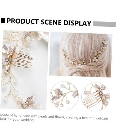 Didiseaon Bride Hair Braiding Hair Comb Bride Wedding Headdress Wedding Hair Clip Women Prom Headwear Rhinestone Hair Side Comb Queen Pearl Twist Flower Bridesmaid Alloy Material - Buy Online on GoSupps.com