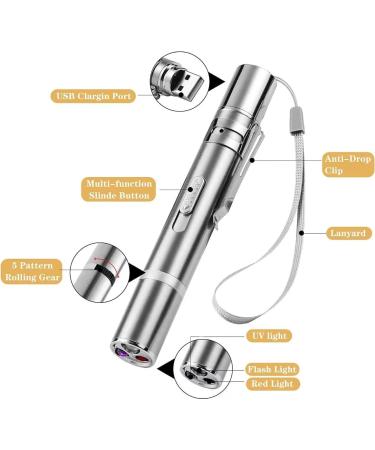 Cyahvtl Laser Pointer Toy for Cats & Dogs - Interactive Red Dot LED Light Pointer - USB Charging - 5 Patterns - Buy Online on GoSupps.com