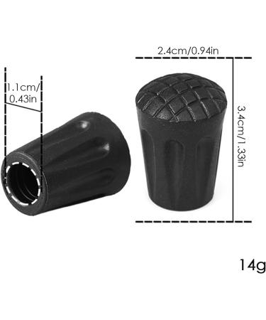 Hiking Poles Tips - Walking Stick Tips Rubber - Non-Slip and Shock Absorption Rubber Walking Stick Tips Black 11mm Diameter 30pcs - Buy Online on GoSupps.com