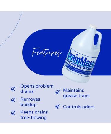 Commercial Drain & Grease Trap Cleaner - Concentrated Enzyme Formula | Organic Liquid Bacteria for Plumbing (1 Gallon - Buy Online on GoSupps.com