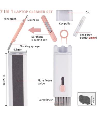 Gtinna 7 in 1 Keyboard Cleaning Brush Set | Electronics Cleaner Kit with Earbuds Pen and Bluetooth Headset Charging Box | Pink - Buy Online on GoSupps.com