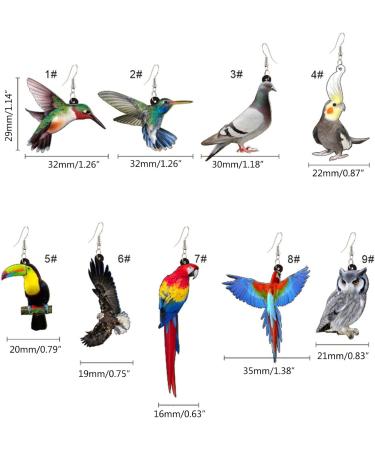 Feylie Birds Dangle Earrings | Cute Acrylic Drop Earrings | Fashion Jewelry Gift for Women & Girls - Buy Online on GoSupps.com