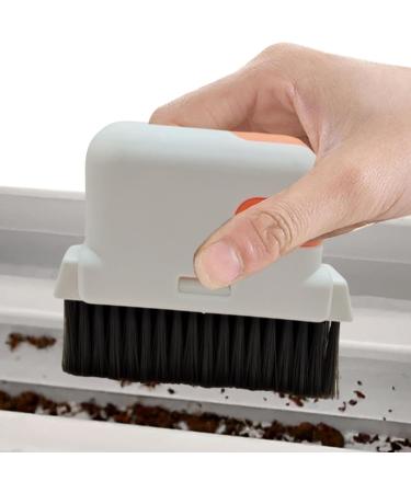 Hard Bristle Crevice Cleaning Brush - Toilet Scrub Brush | Hard Bristle Crevice Cleaning Brush Grout Dustpan Cleaner Brush for Shower Tile Bathroom Orange1 - Buy Online on GoSupps.com