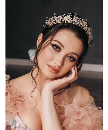 SWEETV Rhinestone Bridal Headband - Gold Wedding Tiara for Bride | Hair Accessories for Women - Buy Online on GoSupps.com