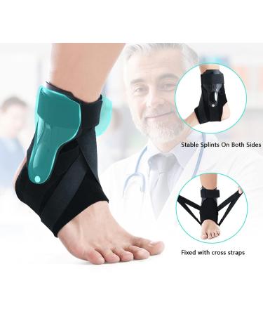 Ankle Support Brace with Side Stabilizers and Cross Auxiliary Fixing Belt Strength Protection for Sports Injury Recovery Ankle Sprain Arthritis Strain Fatigue Foot Pain Relief 1 Piece (XL) Black XL - Buy Online on GoSupps.com
