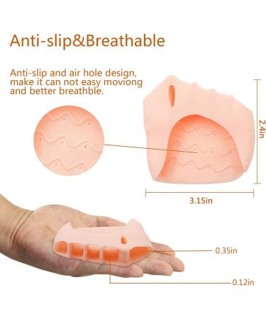 Bunion Corrector Toe Separators with Metatarsal Pads and Ball of Foot Cushions - Soft Gel Toe Straightener for Pain Relief (Nude) - Buy Online on GoSupps.com