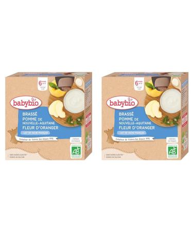 BabyBio Gourde Brass Pommes de Provence Fleur d'Oranger 340 g (Lot de 2) 340g (Lot de 2)