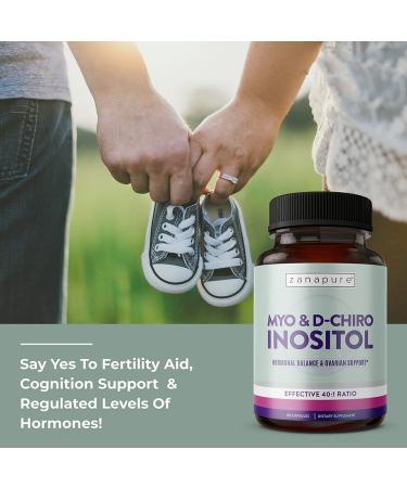 Zanapure Myo D-Chiro Inositol Supplement - PCOS Support & Hormonal Balance - 120 Vegan Soft Capsules - Buy Online on GoSupps.com