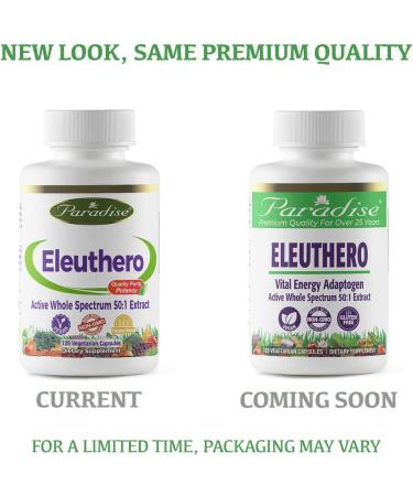 Paradise Herbs Eleuthero - 120 Vegetarian Capsules for Energy & Wellness - Buy Online on GoSupps.com