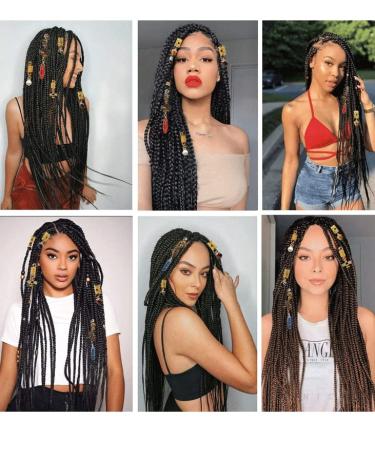 10 Pcs Handmade Crystal Wire Wrapped Dreadlock Jewelry Accessories for Women - Hair Tube Beads, Cuffs, Pendants | F-10pcs - Buy Online on GoSupps.com